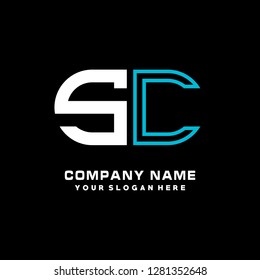 S C initial letter, modern logo design template vector 