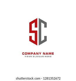 S C initial letter, modern logo design template vector 