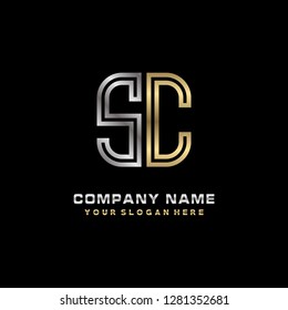 S C initial letter, modern logo design template vector 