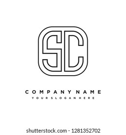 S C initial letter, modern logo design template vector 