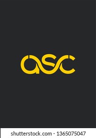 A S C joint letters logo design template