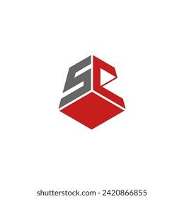 s c letter logo design graphic template
