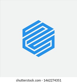 S and C letter Logo Template Design Vector, Emblem, Design Concept, Creative Symbol, Icon.