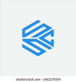 S and C letter Logo Template Design Vector, Emblem, Design Concept, Creative Symbol, Icon.