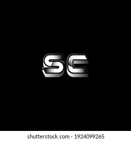 S C letter logo vector design on black color background. SC monogram