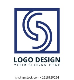 Diseño de logotipo único de la letra S C