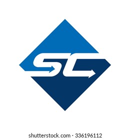 s and c logotype. logo s and c with arrow symbol. logo template. vector icon.