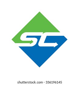 s and c logotype. logo s and c with arrow symbol. logo template. vector icon.