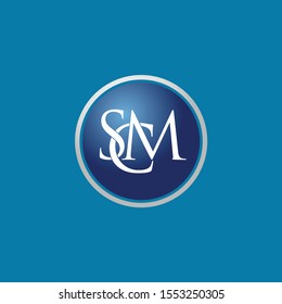 S C M Logo Management. Design circle
symbol icon