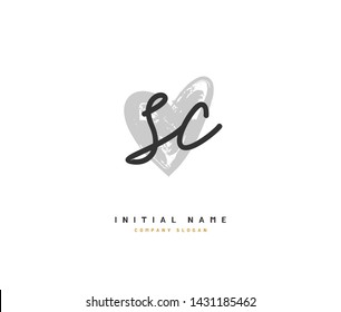 S C SC Beauty vector initial logo, handwriting logo of initial signature, wedding, fashion, jewerly, boutique, floral and botanical with creative template for any company or business.