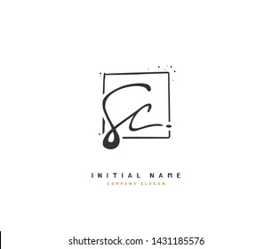 S C SC Beauty vector initial logo, handwriting logo of initial signature, wedding, fashion, jewerly, boutique, floral and botanical with creative template for any company or business.