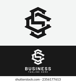 S C SC CS Letter Monogram Initial Logo Design Template. Suitable for General Sports Fitness Finance Construction Company Business Corporate Shop Apparel in Simple Modern Style Logo Design.
