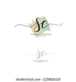 S C SC Initial logo template vector