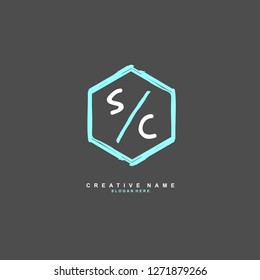 S C SC Initial logo template vector. Letter logo concept