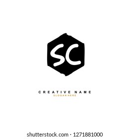 S C SC Initial logo template vector. Letter logo concept