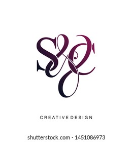 S & C / SC logo initial vector mark. Initial letter S and C SC logo luxury vector logo template.