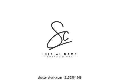 S C SC logo, Initial lettering for identity. Logo with modern minimalist and hand drawn style.