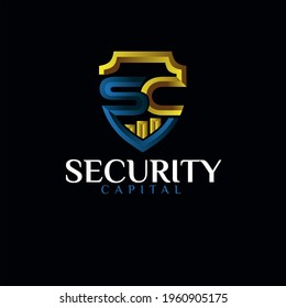 s c security protection logo designs simple modern