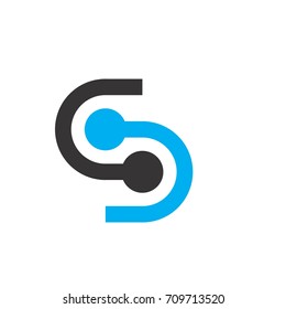 S or CD letter logo design vector