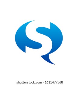 S chat logo design simple modern template