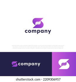 s chat logo in modern illustration icon vector