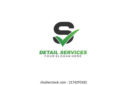 Inspiración en el diseño del logotipo de S Check. Diseño de plantilla de letras vectoriales para marca.