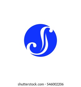 s circle letter logo vector