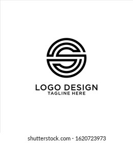 S circle logo design vector