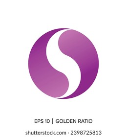 s Circle Yin Yang Logo Golden Ratier Template, s Yin Yang Logo Elemente