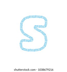S Circuit Letter Logo Icon Design - Shutterstock ID 1038679216
