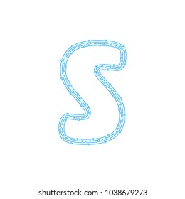 S Circuit Letter Logo Icon Design - Shutterstock ID 1038679273