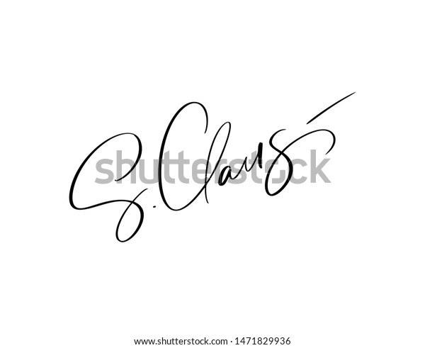 S Claus Vector Signature Calligraphic Christmas Stock Vector (Royalty ...