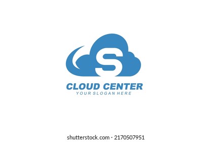 S cloud logo design inspiration. Vector letter template design for brand.