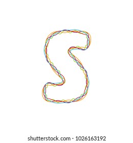 S Colorful String Letter Logo Icon Design