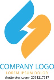 s company logo with sky blue and orange colour