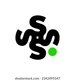 Monograma de la empresa S. Icono de letra inicial.