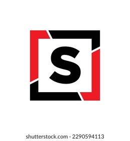 Monograma del nombre de la empresa S. Icono de letra de marco S.
