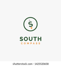 S and compass icon heading to south logo design