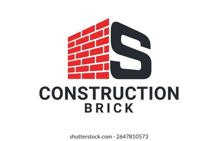 S Construction Logo design icon vector template
