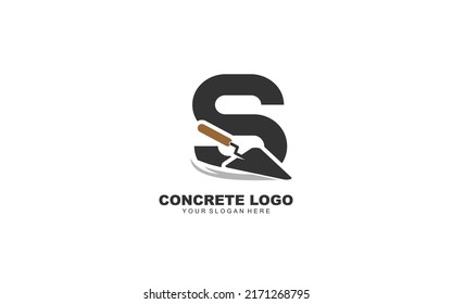 S CONSTRUCTION logo design inspiration. Vector letter template design for brand.