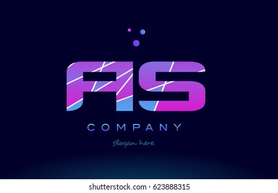 as a s  creative color blue background pink purple magenta alphabet letter company logo vector icon