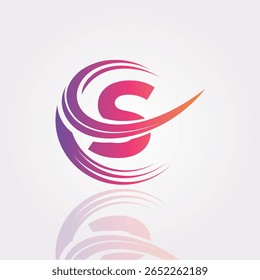 S Creative Gradient Swirl Monogram Logo – Modern Abstract Letter mark Design for Professional Branding and Digital Identity