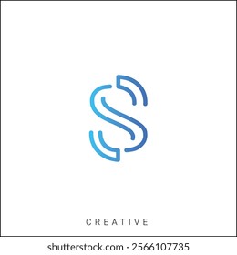 S Creative Latter Logo Design. By Custom Branding Logo. Creative Logo Design. Logo Template. Vector illustration. Modern Design. Monogram Design