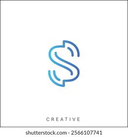 S Creative Latter Logo Design. By Custom Branding Logo. Creative Logo Design. Logo Template. Vector illustration. Modern Design. Monogram Design