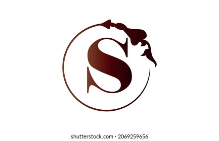 S in the creative lettering style