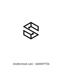 S creative logo in black