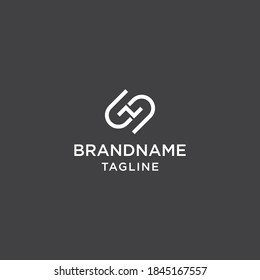 Logo creativo de S en blanco y negro