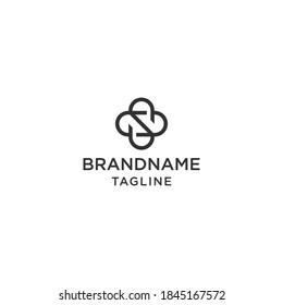 Logo creativo de S en blanco y negro