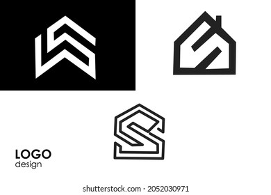S creative logo in black and white.
