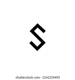 Logo creativo de S en blanco y negro